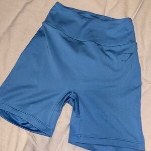 Blue Gymshark biker shorts